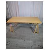Wood Finish Trestle Table