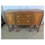 Traditional Brown Wood Sideboard Buffet Cabinet