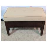 Cushioned Brown Wood Storage Bench