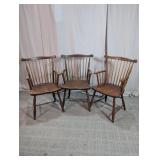 Wood Spindle-Back Armchairs