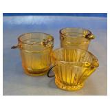 Vintage Amber Glass Ashtrays
