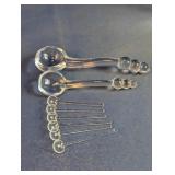 Vintage Glass Condiment Ladles & Stirrers Lot