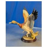 Mallard Duck in Flight Resin Figurine on Base