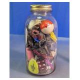 Vintage Ball Mason Jar Full of Keys & Keychains