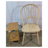 Windsor Spindle-Back Chair & Wood Side Table