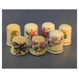 Floral & Bird Ceramic Thimble Collection