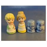 Ceramic Figural & Scenic Thimble Set