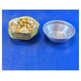 Vtg. Mr. Peanut Tin Dishes & Thompson's Bowl Lot