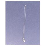 925 Sterling Silver CZ Petite Cross Pendant