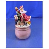 Christmas Candle Jar Santa Topper