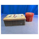 Christmas Gift Box & Snowman Tin