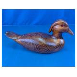 Wood Carved Duck Decoy Sculpture
