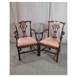 Chippendale-Style Upholstered Armchairs