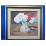 Signed Floral Still Life Oil Painting