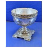 Ornate Metal Pedestal Centerpiece Bowl