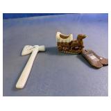 Vintage Western Collectibles w/Milk Glass Axe Lot