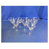Vintage Etched Glass Cocktail Glasses Lot