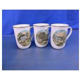 Vintage Currier & Ives Porcelain Mug Set