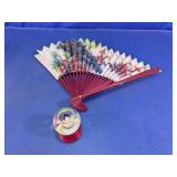 Decorative Folding Fan & World Market Snow Globe