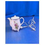 Vintage Ceramic Electric Teapot Floral Japan