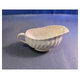 White Ceramic Swirl Gravy Boat w/ Handle