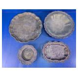 Ornate Serving Tray & Bowl Assortment