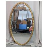 Oval Gold Tone Framed Wall Mirror