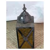Vintage Style Amber Glass Outdoor Wall Light