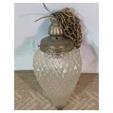 Vintage Glass Diamond Cut Pendant Swag Light