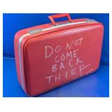 Red Vintage Hardside Suitcase