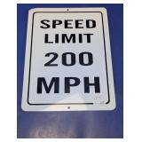 Speed Limit 200 MPH Sign