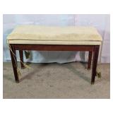 Vintage Upholstered Piano Storage Bench w/