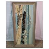 Vintage Framed Coastal Nautical Beach Scene Art