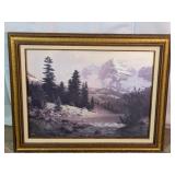 Framed Dalhart Windberg Mountain Landscape Print