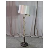 Ornate Swing Arm Floor Lamp With White Shade