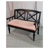 Black Wood Upholstered Bench