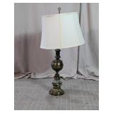 Urn Style Table Lamp With White Shade