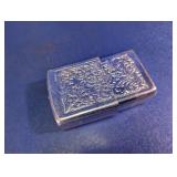 Vtg. Engraved Metal Sliding Matchbox Case Cover