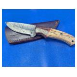 Damascus Fixed Blade Knife w/ Sheath
