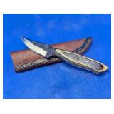 Custom Fixed Blade Knife w/ Leather Sheath