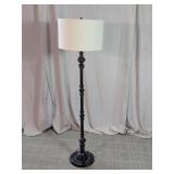 Traditional Turned Metal Floor Lamp w/ Fabric