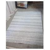 Modern Grey & Cream Geometric Pattern Area Rug