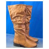Women's Brown Slouch Knee-High Boots
