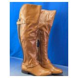 Brown Wide Calf Knee-High Boots