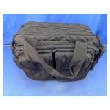 Quilted Multi-Pocket Black Travel Duffel Bag