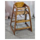 Vtg Wooden Commercial Restaurant High Chair