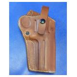 Brown Leather Thumb Break Belt Holster