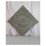 Embossed Floral Metal Tile Medallion Wall Decor