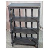 Vtg Gothic Arched 4-Tier Wooden Bookcase
