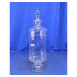 Large Elegant Pedestal Glass Apothecary Jar w/ Lid